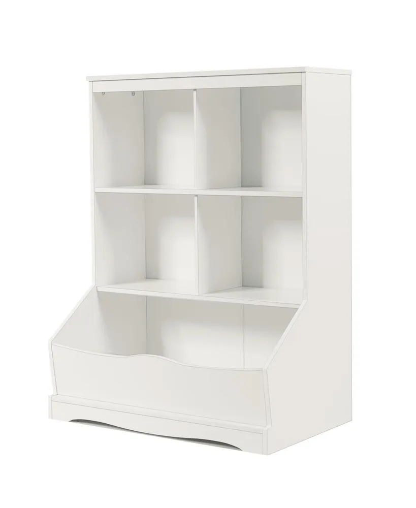 Costway 3-Tier Children's Multi-Functional Bookcase Toy Storage Bin Floor Cabinet