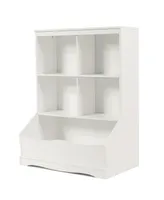 Costway 3-Tier Children's Multi-Functional Bookcase Toy Storage Bin Floor Cabinet