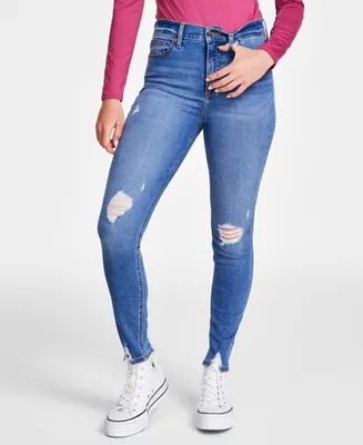 Celebrity Pink Juniors' High Rise Distressed Skinny Ankle Jeans