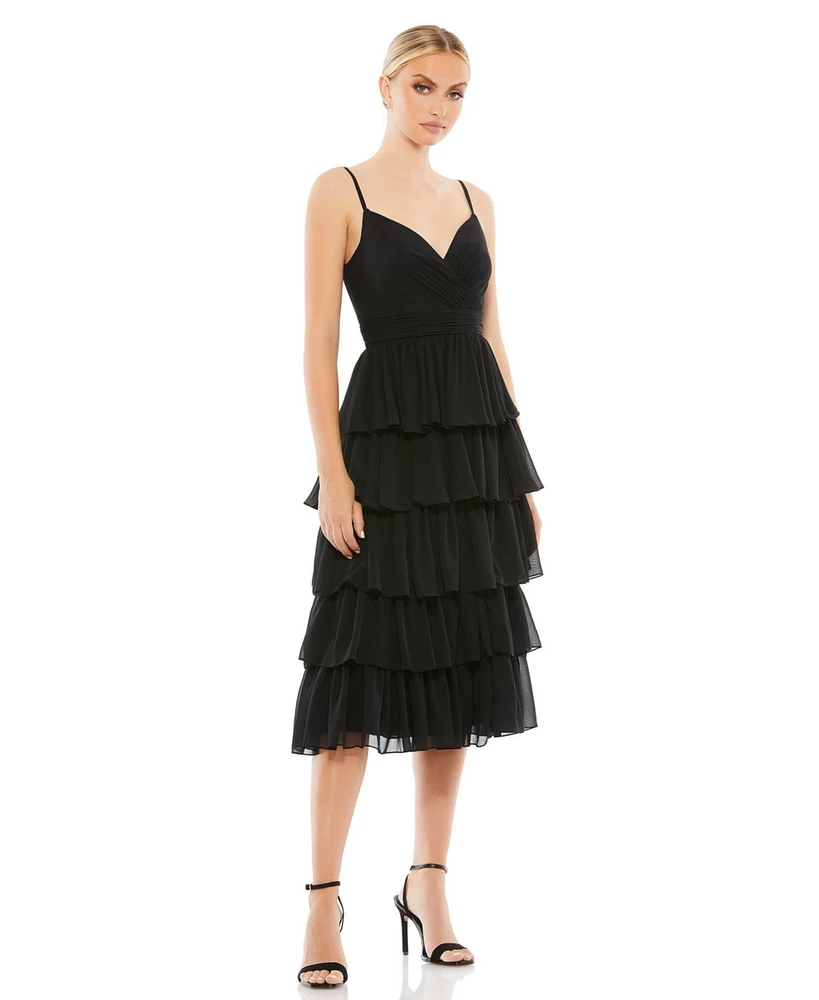 Women's Ieena Ruffle Tiered Sleeveless Midi Dress