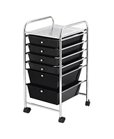 Costway 6 Drawer Rolling Storage Cart Scrapbook Paper Office Organizer