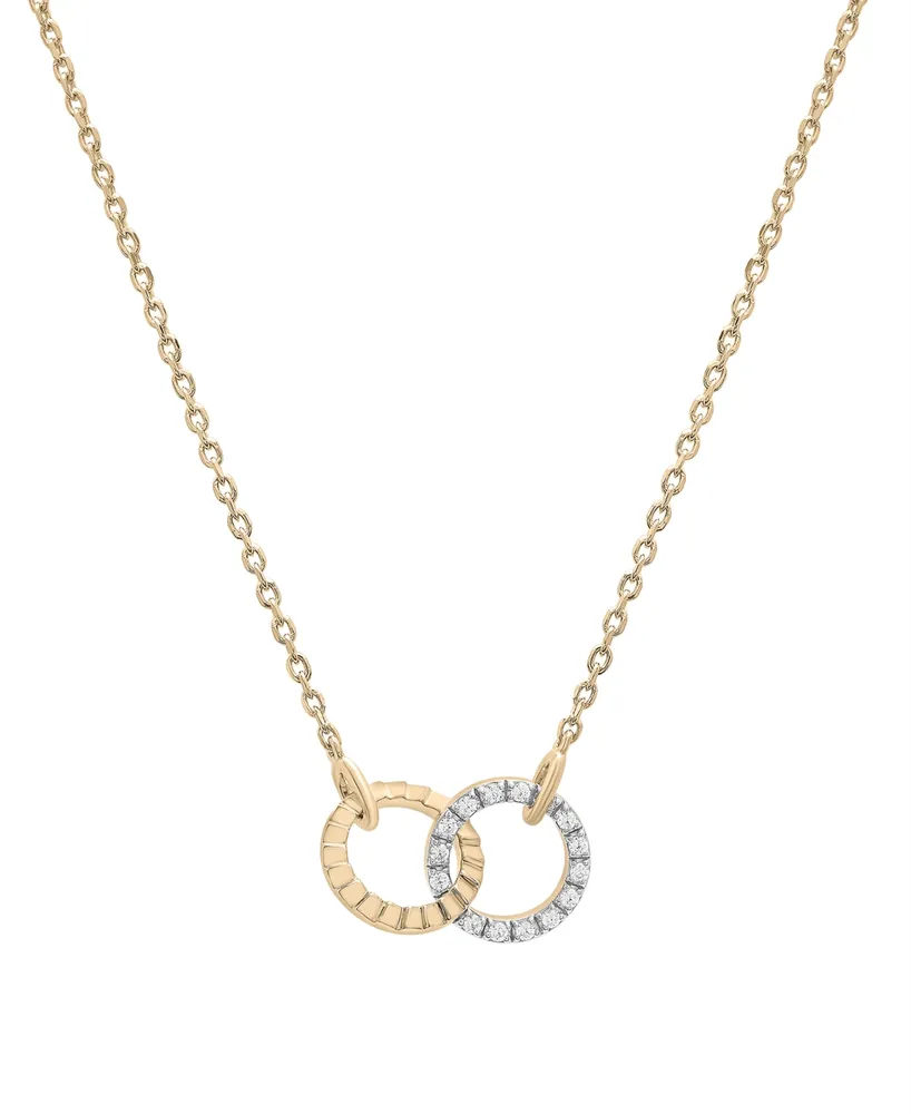 Audrey by Aurate Diamond Connected Circles 18" Pendant Necklace (1/10 ct. t.w.) in Gold Vermeil, Created for Macy's