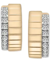 Audrey by Aurate Diamond Edge Small Huggie Hoop Earrings (1/6 ct. t.w.) in Gold Vermeil, Created for Macy's