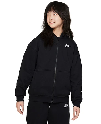 Nike Sportswear Girls' Club Fleece Oversized Full-Zip Hoodie