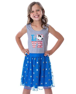 Peanuts Girls Snoopy Joe Cool Usa Love Tank Nightgown Pajama