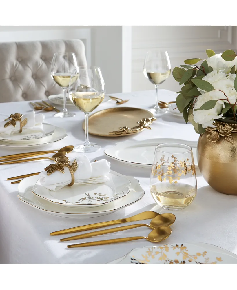 Charter Club Gilded Salad Plates, Set of 4, Created for Macy's