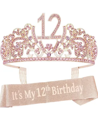 MEANT2TOBE 12th Birthday Sash and Tiara for Girls