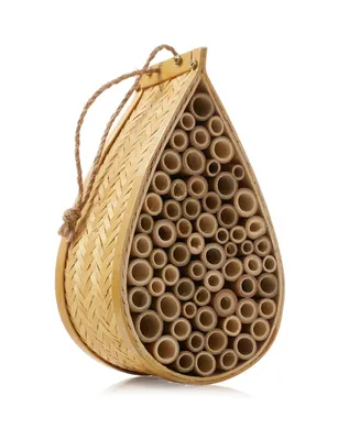 Honey Keeper Mason Bee House, Natural Bamboo Teardrop Bee Hive