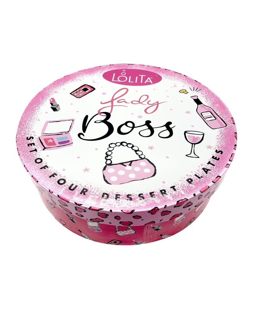 Certified International Lolita Lady Boss 4 Piece Dessert Plate