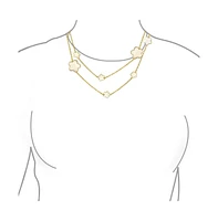 Bling Jewelry Fashion Off White Black Pink Enamel Large Small Flower Long Silver Tone Gold Plated Rose Station Chain Wrap Layer Clover Nec