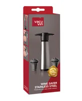 Vacu Vin Stainless Steel Wine Saver Pump with 2 Stoppers