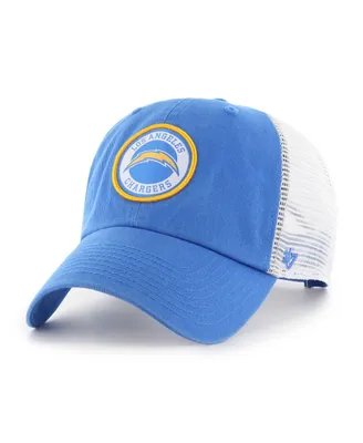 Men's '47 Brand Powder Blue, White Los Angeles Chargers Highline Clean Up Trucker Snapback Hat