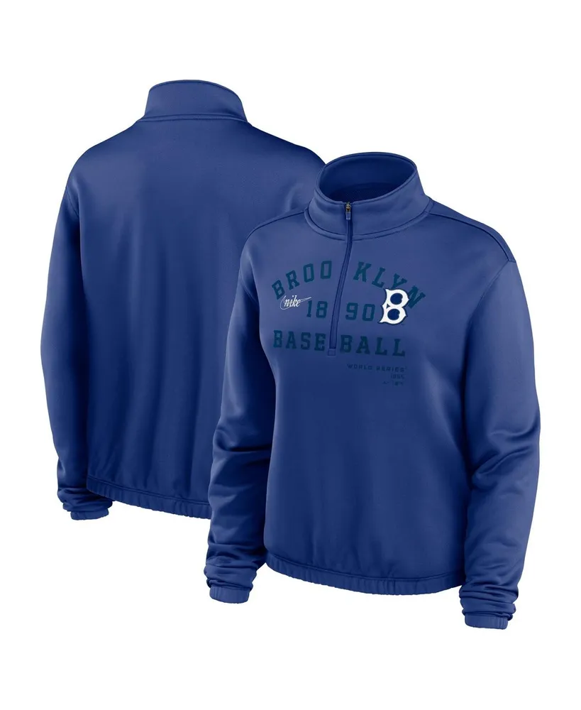 Women's Nike Royal Brooklyn Dodgers Rewind Splice Half-Zip Sweatshirt