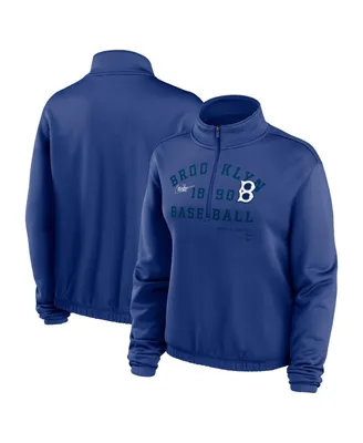 Women's Nike Royal Brooklyn Dodgers Rewind Splice Half-Zip Sweatshirt