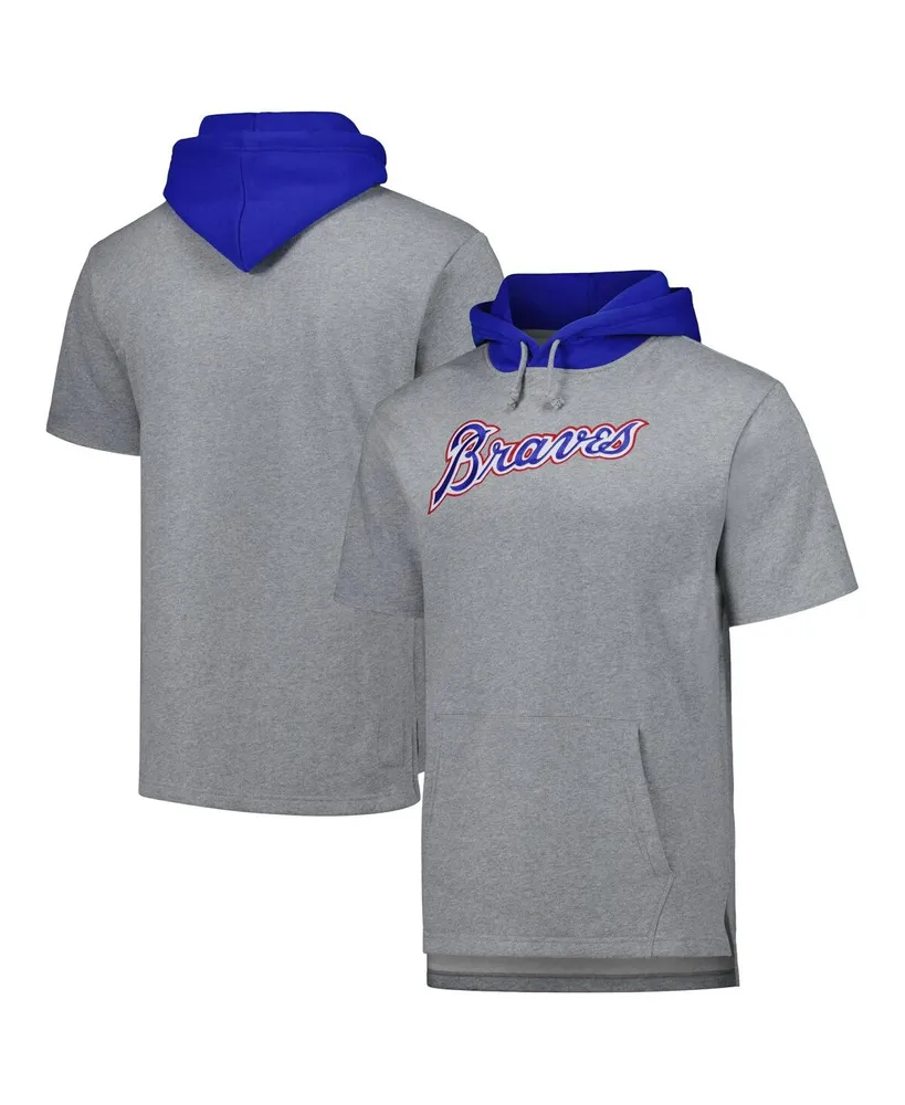 Lids Atlanta Braves Mitchell & Ness Postgame Short Sleeve Pullover Hoodie -  Heather Gray