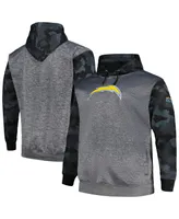 Men's Fanatics Heather Charcoal Los Angeles Chargers Big and Tall Camo Pullover Hoodie
