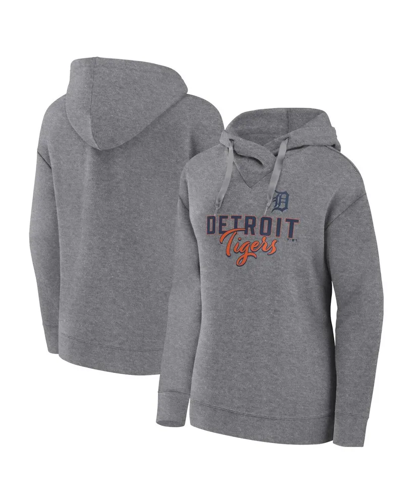 Women's Fanatics Heather Gray Detroit Tigers Script Favorite Pullover Hoodie