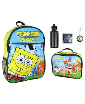 SpongeBob SquarePants Nickelodeon Characters Squidward Patrick Mr. Krabs Sandy Plankton Gary 5 Pc Backpack Lunchbox Icepack Water Bottle