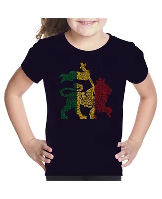 Big Girl's Word Art T-shirt - One Love Lion