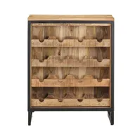 vidaXL Wine Cabinet 24.4"x13"x30.9" Rough Mango Wood