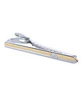 Trafalgar Brushed Rhodium and Shiny Gold Tie Bar