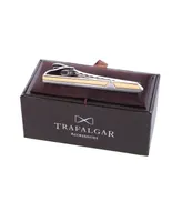 Trafalgar Men's Brushed Rhodium and Shiny Gold Tie Bar