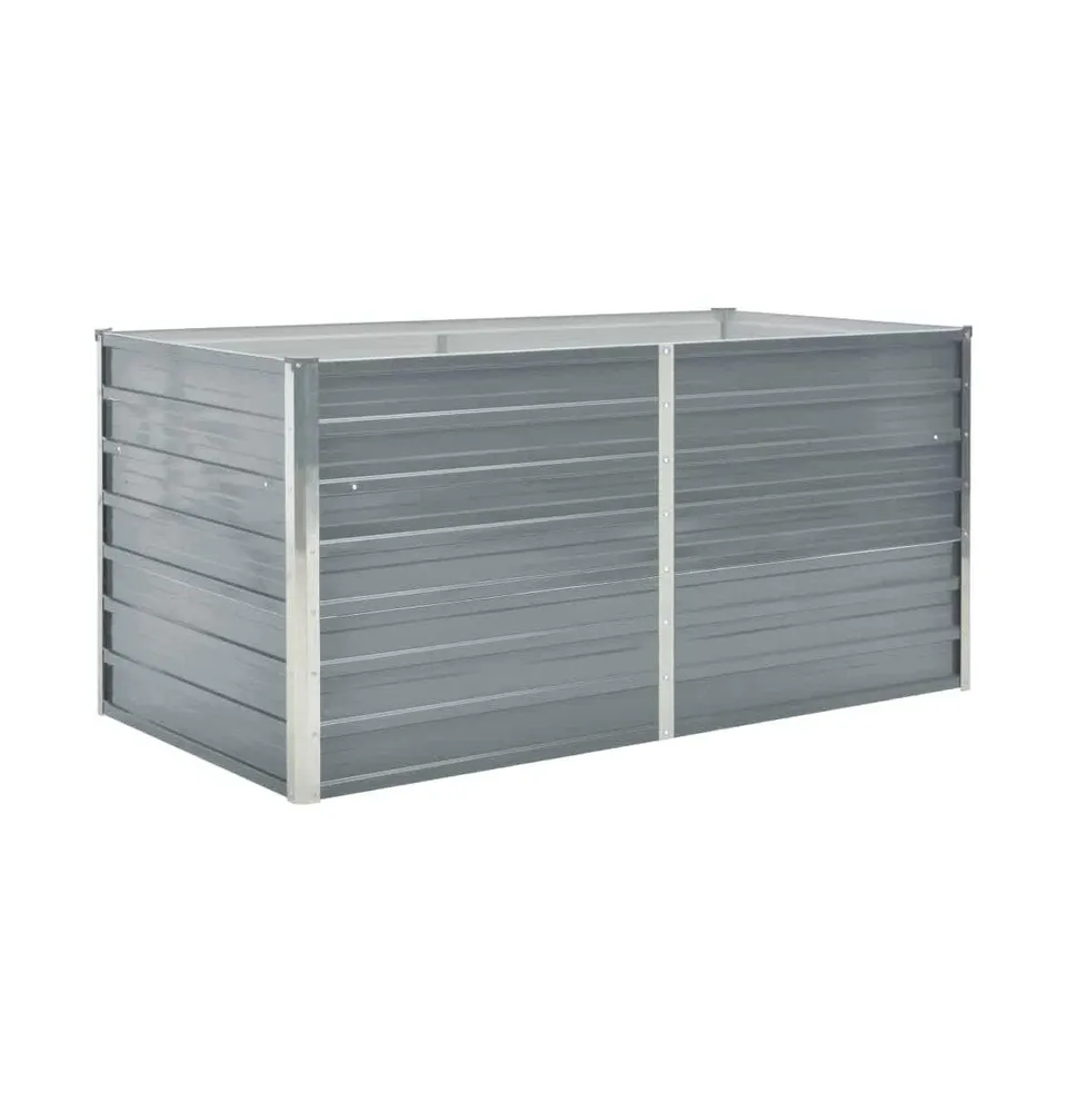 Raised Garden Bed 63"x31.5"x30.3" Galvanized Steel Gray
