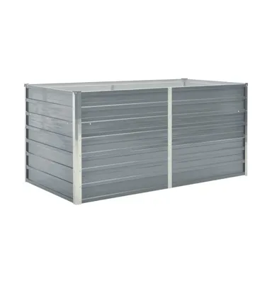Raised Garden Bed 63"x31.5"x30.3" Galvanized Steel Gray