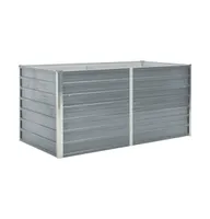 Raised Garden Bed 63"x31.5"x30.3" Galvanized Steel Gray