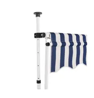 Manual Retractable Awning 157.5" Blue and White Stripes