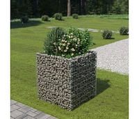 vidaXL Gabion Raised Bed Galvanized Steel 35.4"x35.4"x39.4"