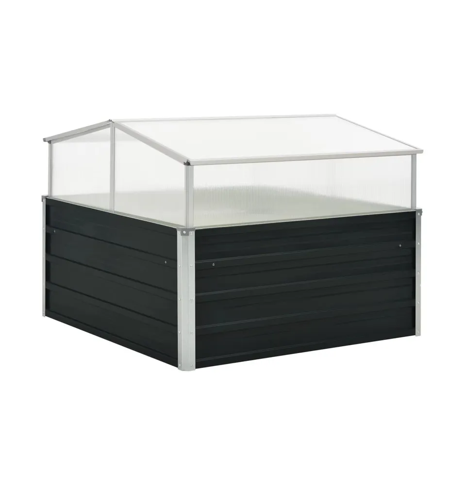 vidaXL Greenhouse Anthracite 39.4"x39.4"x30.3" Galvanized Steel