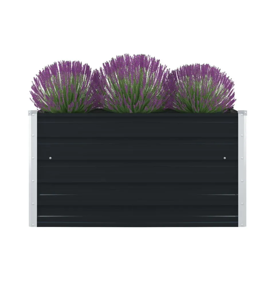 vidaXL Raised Garden Bed 39.4"x39.4"x17.7" Galvanized Steel Anthracite