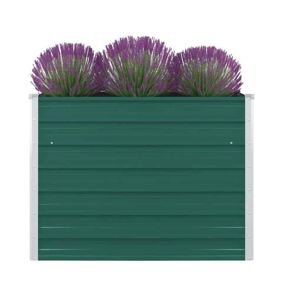 vidaXL Raised Garden Bed 39.4"x39.4"x30.3" Galvanized Steel Green