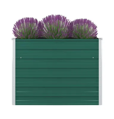 vidaXL Raised Garden Bed 39.4"x39.4"x30.3" Galvanized Steel Green