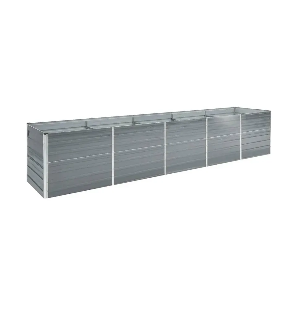 Garden Raised Bed Galvanized Steel 157.5"x31.5"x30.3" Gray
