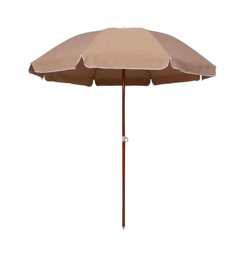 vidaXL Parasol with Steel Pole 94.5" Taupe