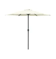 vidaXL Outdoor Parasol with Aluminum Pole 106.3"x96.9" Sand White