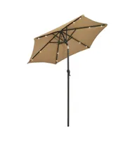 vidaXL Parasol with Led Lights Taupe 78.7"x83.1" Aluminum