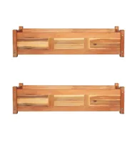 Garden Raised Beds 2 pcs Acacia Wood 39.4"x11.8"x9.8"