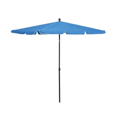 vidaXL Garden Parasol with Pole 82.7"x55.1" Azure Blue