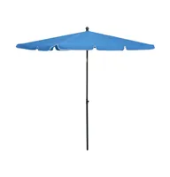 vidaXL Garden Parasol with Pole 82.7"x55.1" Azure Blue