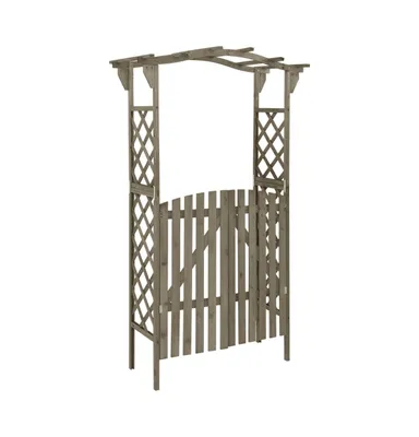 Pergola with Gate 45.7"x15.7"x80.3" Gray Solid Firewood