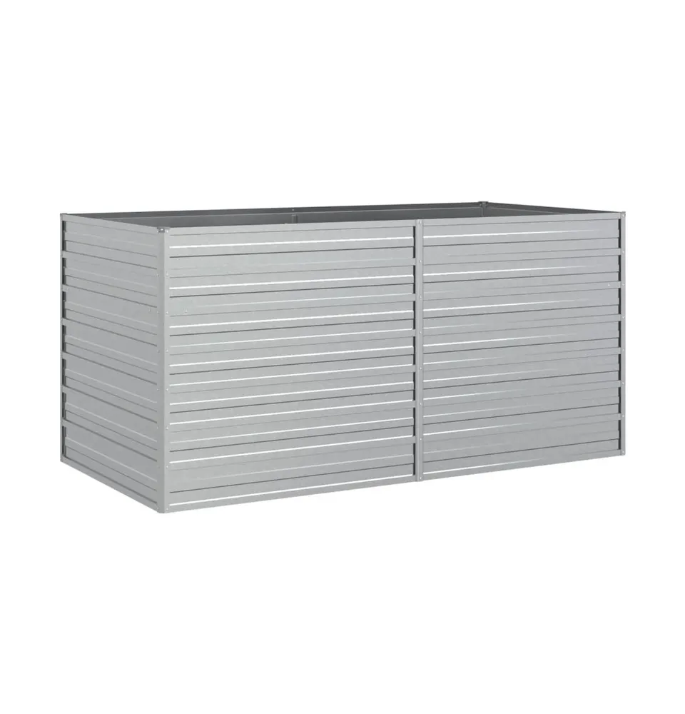 vidaXL Garden Raised Bed 63"x31.5"x30.3" Galvanized Steel Silver