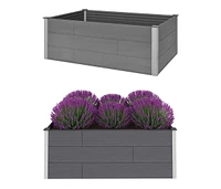 vidaXL Garden Raised Bed Wpc 59.1"x39.4"x21.3" Gray