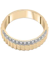 Audrey by Aurate Diamond Textured Bilevel Ring (1/6 ct. t.w.) Gold Vermeil, Created for Macy's