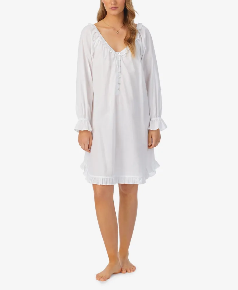 Eileen West Women's Cotton Long Sleeve Sleepshirt Nightgown