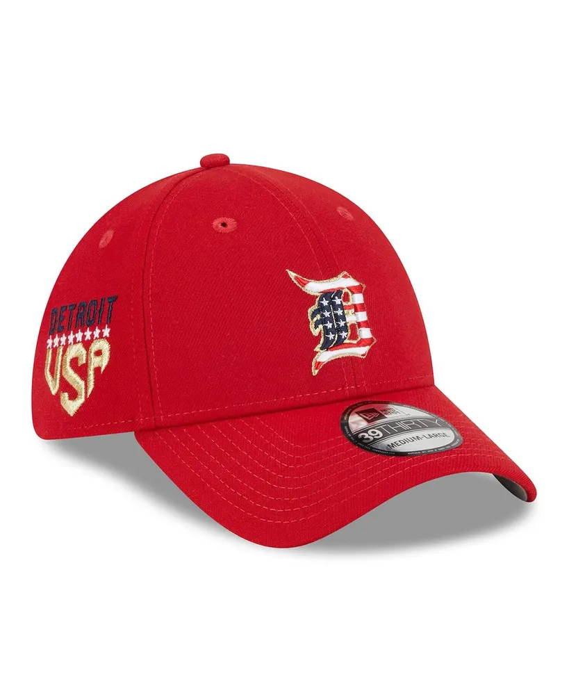 Men's New Era Red Detroit Tigers 2023 Fourth of July 39THIRTY Flex Fit Hat