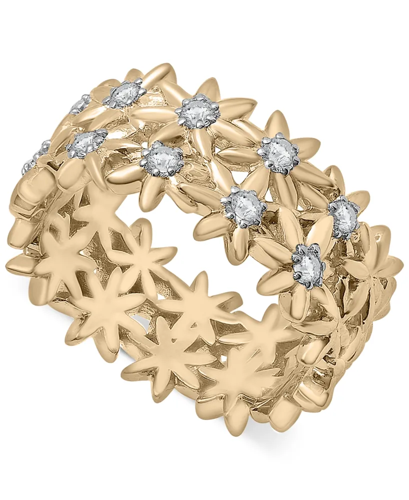 Audrey by Aurate Diamond Flower Ring (1/3 ct. t.w.) Gold Vermeil, Created for Macy's