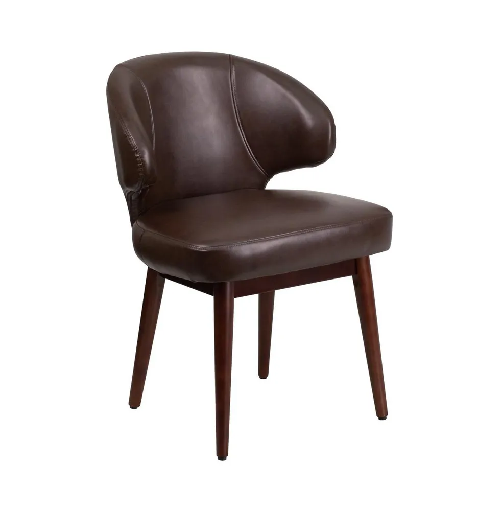 Merrick Lane Ambrose Upholstered Accent Chair With Walnut Legs